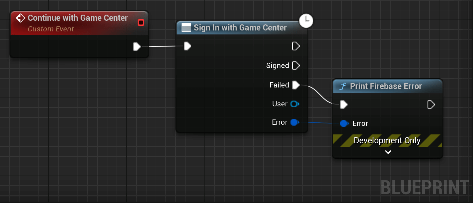 Game Center signin blueprint example