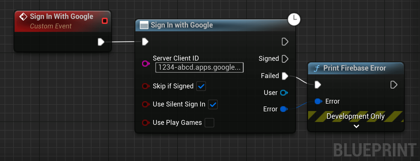google sign in blueprint example